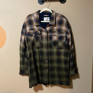 Free People Anneli Plaid Shirt Jacket